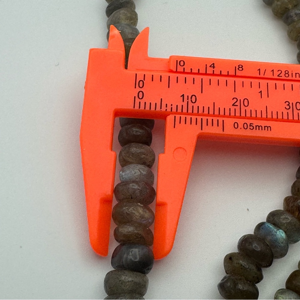 Multi-Strand Labradorite Rondelle Beaded Statement Necklace - Picture 6 of 7